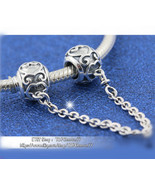 2018 Spring Release 925 Sterling Silver Enchanted Heart Lock Safety Chai... - £14.55 GBP