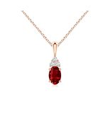 ANGARA Oval Ruby Solitaire Pendant in 14K Solid Gold ( Grade: AAAA | 0.6... - $1,671.01