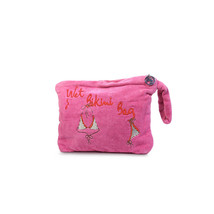 HENRI BENDEL Swimsuit | Cosmetic  Bag Toiletry Bag Hot Pink Brown White Striped - £66.77 GBP
