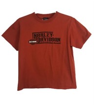 Harley Davidson Unisex Shirt Size L Large Orange Short Sleeve Cajun Lafayette LA - $20.47