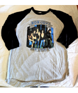 Bon Jovi Men&#39;s 3/4 Sleeve Concert T Shirt X-Large Band Tee Black Gray New - $22.24
