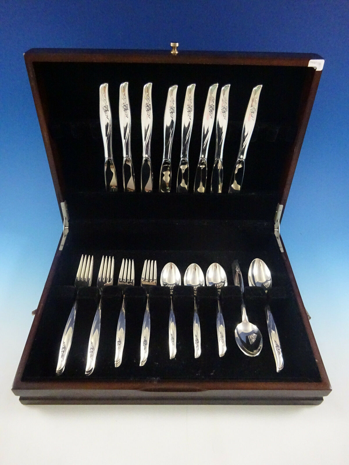 Sea Rose by Gorham Sterling Silver Flatware Service For 8 Set 40 Pcs Midcentury - £1,860.73 GBP