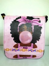 Women Shoulder Bag Girl Blowing Gum Pink Printed Leather Back &amp; Front 3D... - £49.83 GBP
