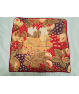 Aubusson Fruit Outdoor Scene Tapestry Pillow Cushion Vintage Home Decor - £39.47 GBP