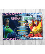 The Good Dinosaur &amp; Transformers Birthday Invitation / Joint Birthday In... - £8.75 GBP