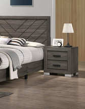 Grey Wooden Nightstand - Traditional Bedside Table - $205.99