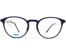 POP by Roussilhe Eyeglasses Frames 34B C25 Navy Blue Neon Yellow Round 47-20-135 - £225.95 GBP
