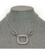 Brighton Silver Plated Bold Open Square Bead &amp; Rope Texture Link Chain N... - £15.66 GBP