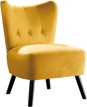 22.25&quot; W, Yellow Lexicon Vada Tufted Velvet Accent Chair. - £173.81 GBP