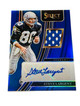 Steve Largent Autograph Game Used Worn Jersey Patch /75 auto 2021 Select BLUE sp - £118.70 GBP