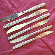 Dynamic Pattern Superior International Stainless 6 Dinner Knives U.S.A. 8 1/4&quot; - £14.53 GBP