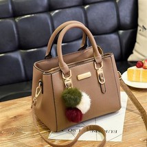  Spring Urban Simple Luggage Leather Small Solid Color Square Bag PU Sewing Line - £22.45 GBP