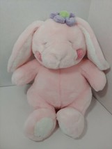 Animal Alley plush pink bunny rabbit sleeping purple green flower Toys r... - £28.23 GBP