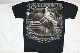 RODEO COWBOY RIDING BUCKING HORSE BRONCO RIDING WITH PRIDE T-SHIRT - £8.85 GBP
