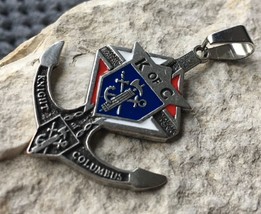 Knights Of Columbus 3rd Degree Pendant Cross Croix Pin Christianity Medal Silver - £11.23 GBP