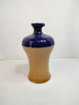 Vtg Royal Doulton Cobalt Blue Brown Lambeth Vase Jug with Spout 8” Tall #2283 - £51.24 GBP