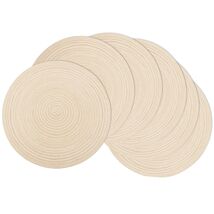 Elegant Braided Round Placemats Set of 6, Washable &amp; Heat Resistant - Beige - $24.70