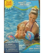 DOLPHIN PRINT SWIM ARM BANDS Two 9 inch Double Layer Water Wings Ages 3-6 - $94.05 MXN