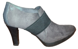 Dana Buchman Womens 7.5M Slip-On Ankle Boots Grey Heels Suede Shoes - £16.33 GBP