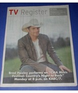 BRAD PAISLEY TV REGISTER NEWSPAPER SUPPLEMENT VINTAGE 2009 - $24.99