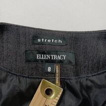 Ellen Tracy Stretch RN#54163 Womens Gray Open Front Blazer Jacket Pockets Size 8 image 2