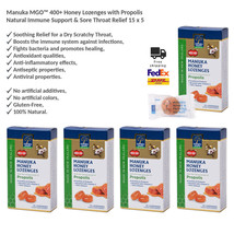 Manuka MGO™ 400+ Honey Lozenges with Propolis 100% Natural for Sore Throat x 5 - £90.85 GBP