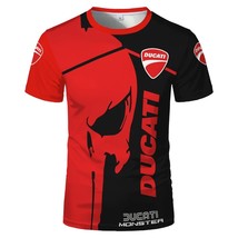 Summer Men&#39;s Short Sleeved T-shirt Ducati Logo3D Printed Round Neck T-shirt Unis - £84.74 GBP