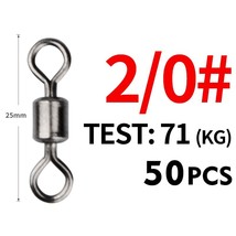 MEREDITH 50PCS/Lot Fishing Swivel Sizes Solid Connector Ball ing Snap Fishing Sw - $48.91