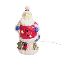 Ceramic Santa Lighted Figurine Christmas 10 Inch Holiday Decor Lamp Nightlight - £11.71 GBP