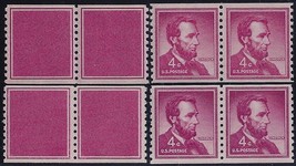 TD96 - 1058 Test/Dummy &quot;Lincoln&quot; Large &amp; Small Hole Pairs Group Mint NH - $12.99