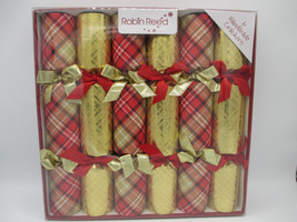 Robin Reed Christmas Crackers Plaid Gold Hat Joke Gift Party Favor - £26.48 GBP