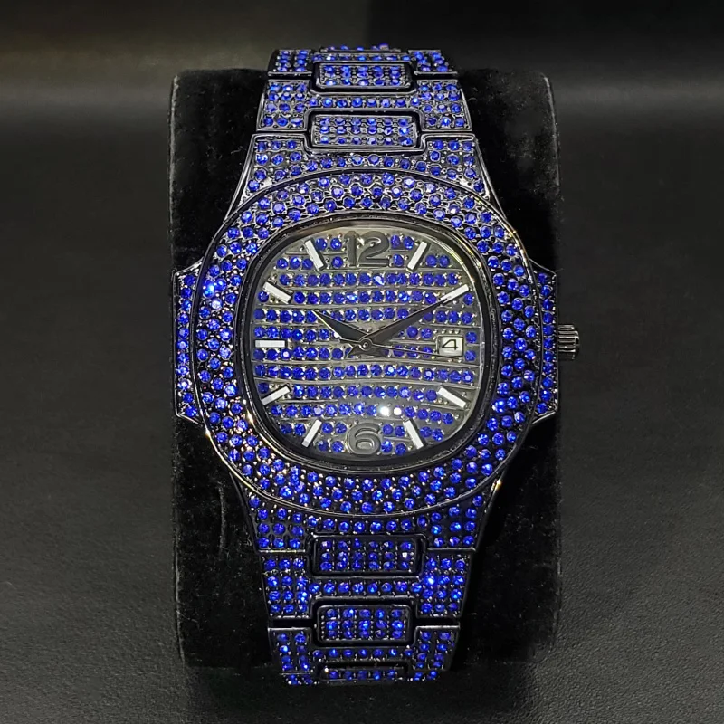 New Pink dDiamond Hip Hop Watch For Men Fashion Ice Out Party Jewelry Wr... - $72.58