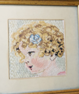Pretty Framed Bucilla Stitched Picture Of A Small Girl - $494.65 MXN