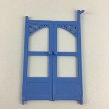 Fisher Price Dream Dollhouse Replacement Swinging Doors Pair Blue Vintage 1990 - £17.34 GBP