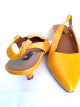 Ladies River Island Yellow Patent Flat Summer Sling Back Sandals Sz 7 - £4.68 GBP
