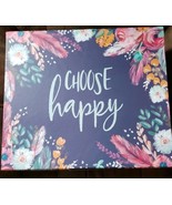 Harris ~ &quot;Choose Happy&quot; Cardboard Storage Box ~ Purple/Floral Design ~ L... - $84.47 CAD