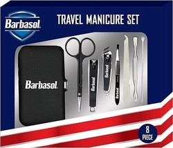 Barbasol 8 Piece Travel Manicure Set with Scissors, Nail Clippers, Nail File, Tw - £7.85 GBP