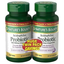 Nature&#39;s Bounty Acidophilus Probiotic Tablets 100.0ea x 2 pack EXP: 08/2025 New - £11.01 GBP