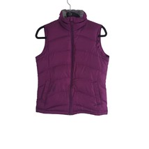 Lands End Puffer Vest XS Womens Full Zip Purple Pockets Sleeveless Warm ... - $22.00