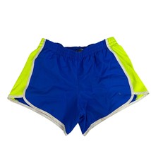 Danskin Now Womens Size S Athletic Running Shorts Blue Fire Acid Yellow ... - $19.65