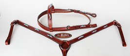 Show Tack Bridle Horse Western Leather Headstall Breast Collar Purple  8351 - $98.99