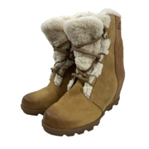 Sorel Joan Of Arctic Wedge II Shearling Camel NL3021-224 Women&#39;s Size 9.5 - £47.73 GBP