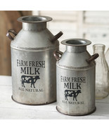 Farmhouse Milk Cans in distressed metal - SALE - $59.99