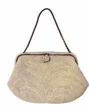 Walborg 1950s Hand Beaded 9x5.5 Inch Evening Bag With Clasp And Chain Stunning - £75.92 GBP