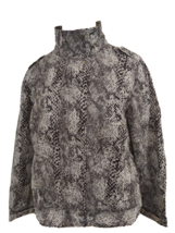 Chico&#39;s Black &amp; White Snake Print  Light Poly Jacket Coat Size 1 = Medium 8 10 - $16.71