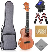 Ranch Concert Ukulele 23&quot; Professional Wooden Ukulele Kit With, And Ukal... - £75.92 GBP