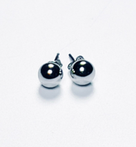 Vintage Estate Sterling Silver 8mm Solid Ball Stud Earrings - £19.73 GBP