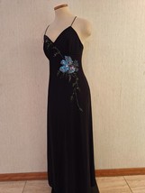 Vintage Rimini Black Long Formal Gown w/ Beautiful Beading Size 8-10 Mis... - $48.39
