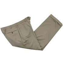 Brooks Brothers Madison Men&#39;s Wool Pants Size 38 x 34 Khaki Tan Cuffed Pockets - £22.13 GBP