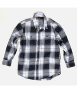 GapKids Boy&#39;s Plaid Button-Down Shirt Long-Sleeve Size L Blue Gray - $221.44 MXN